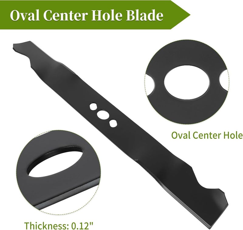 Bularie 2105200317A Mower Blade 21", with Oval Center Hole, Compatible with Murray Daye HyperTough Mower, Fit for MNA152701 MNA152901 MNA152903, Replace 2105200317 84005221, 2 Pack - Image 4
